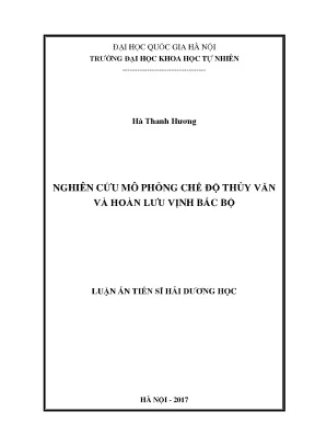 Luận án tiến sĩ hus nghiên cứu mô phỏng chế độ thủy văn và hoàn lưu vịnh bắc bộ