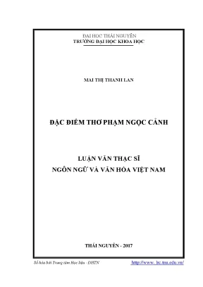 Luận văn thạc sĩ hay đặc điểm thơ phạm ngọc cảnh