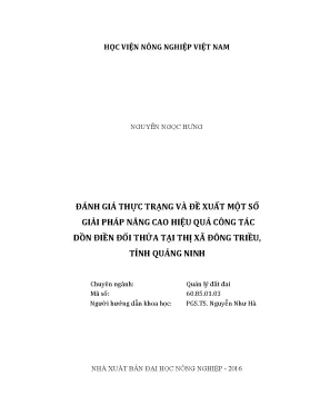 Luận văn thạc sĩ vnua đánh giá thực trạng và đề xuất một số giải pháp nâng cao hiệu quả công tác dồn điền đổi thửa tại thị xã đông triều tỉnh quảng ninh