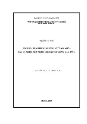 Luận văn thạc sĩ hus đặc điểm thạch học khoáng vật và địa hóa các đá mafic siêu mafic khối khuổi giàng cao bằng
