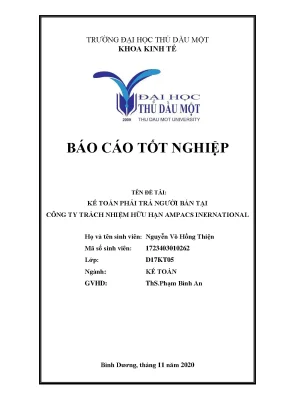 Khóa luận tốt nghiệp kế toán phải trả người bán tại công ty trách nhiệm hữu hạn ampacs international