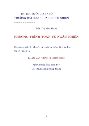 Luận văn thạc sĩ hus phương trình toán tử ngẫu nhiên