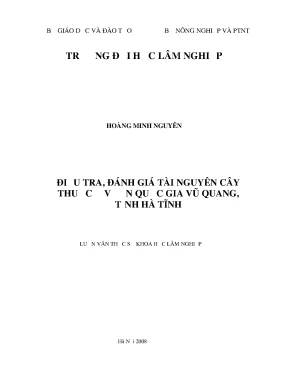 Luận văn thạc sĩ hay điều tra đánh giá tài nguyên cây thuốc ở vườn quốc gia vũ quang tỉnh hà tĩnh