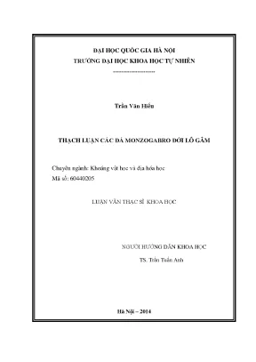 Luận văn thạc sĩ hus thạch luận các đá monzogabro đới lô gâm