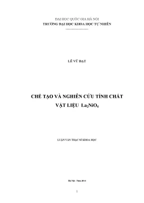 Luận văn thạc sĩ hus chế tạo và nghiên cứu tính chất vật liệu la2nio4