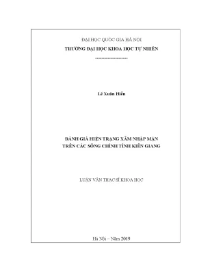 Luận văn thạc sĩ hus đánh giá hiện trạng xâm nhập mặn trên các sông chính tỉnh kiên giang