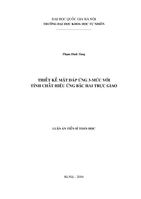 Luận án tiến sĩ hus thiết kế mặt đáp ứng 3 mức với tính chất hiệu ứng bậc hai trực giao