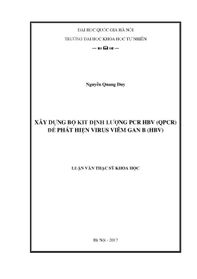 Luận văn thạc sĩ hus xây dựng bộ kit định lượng pcr hbv qpcr để phát hiện virus viêm gan b hbv