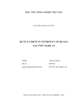 Luận văn thạc sĩ vnua quản lý dịch vụ internet cáp quang tại vnpt nghệ an