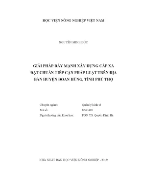 Luận văn thạc sĩ vnua giải pháp đẩy mạnh xây dựng cấp xã đạt chuẩn tiếp cận pháp luật trên địa bàn huyện đoan hùng tỉnh phú thọ