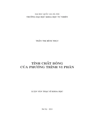 Luận văn thạc sĩ hus tính chất bóng của phương trình vi phân
