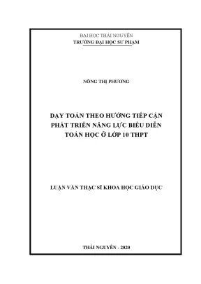 Luận văn thạc sĩ hay dạy toán theo hướng tiếp cận phát triển năng lực biểu diễn toán học ở lớp 10 thpt