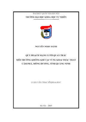 Luận văn thạc sĩ hus quy hoạch mạng lưới quan trắc môi trường không khí tại vùng khai thác than cẩm phả mông dương tỉnh quảng ninh