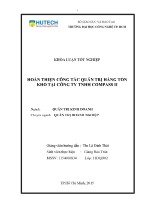 Luận văn thạc sĩ hay hoàn thiện công tác quản trị hàng tồn kho tại công ty tnhh compass ii