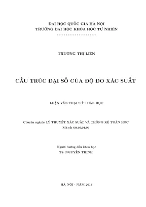Luận văn thạc sĩ hus cấu trúc đại số của độ đo xác suất