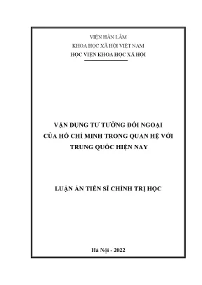 Vận dụng tư tưởng đối ngoại hồ chí minh trong quan hệ với trung quốc hiện nay