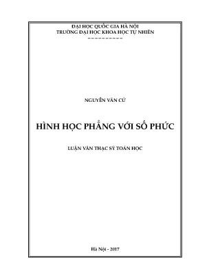 Luận văn thạc sĩ hus hình học phẳng với số phức