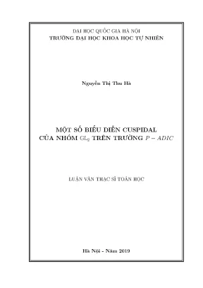 Luận văn thạc sĩ hus một số biểu diễn cuspidal của nhóm gl2 trên trường p adic