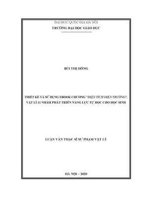 Luận văn thạc sĩ vnu ued thiết kế và sử dụng ebook chương điện tích điện trường vật lí 11 nhằm phát triển năng lực tự học cho học sinh