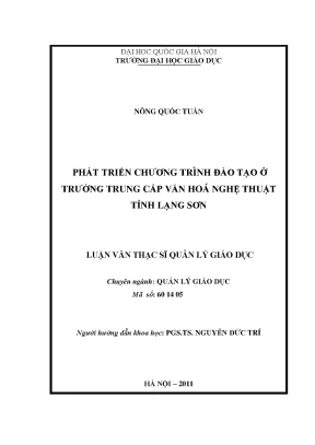 Luận văn thạc sĩ vnu ued phát triển chương trình đào tạo ở trường trung cấp văn hóa nghệ thuật tỉnh lạng sơn