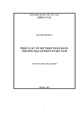 Luận văn thạc sĩ vnu ls pháp luật về sáp ngân hàng thương mại cổ phần ở việt nam