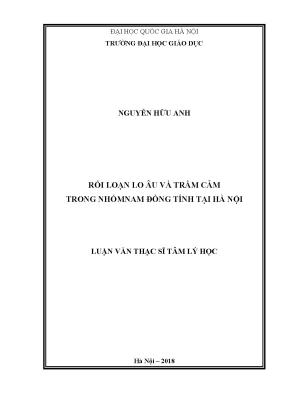 Luận văn thạc sĩ vnu ued rối loạn lo âu và trầm cảm trong nhóm nam đồng tính tại hà nội