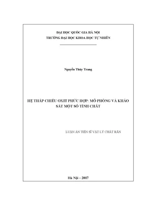 Luận án tiến sĩ hus hệ thấp chiều oxit phức hợpmô phỏng và khảo sát một số tính chất