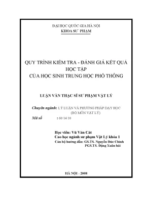 Luận văn thạc sĩ vnu ued quy trình kiểm tra đánh giá kết quả học tập của học sinh trung học phổ thông