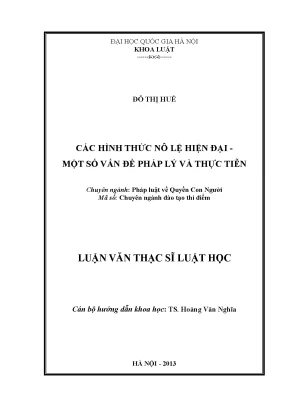 Luận văn thạc sĩ vnu ls các hình thức nô lệ hiện đại một số vấn đề pháp lý và thực tiễn luận văn ths luật