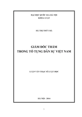 Luận văn thạc sĩ vnu ls giám đốc thẩm trong tố tụng dân sự việt nam