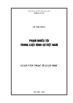 Luận văn thạc sĩ vnu ls phạm nhiều tội trong luật hình sự việt nam