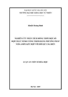 Luận án tiến sĩ hus nghiên cứu phân tích đồng thời một số hợp chất nitro vòng thơm bằng phương pháp von ampe kết hợp với hồi quy đa biến