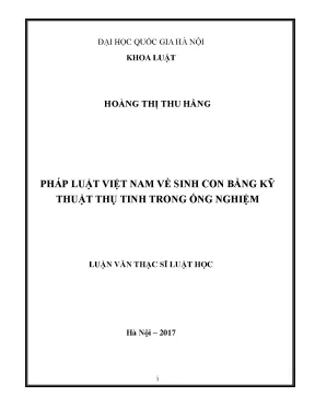 Luận văn thạc sĩ vnu ls pháp luật việt nam về sinh con bằng kỹ thuật thụ tinh trong ống nghiệm