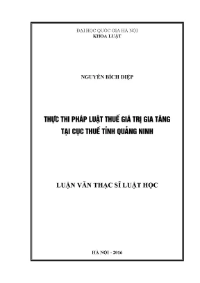 Luận văn thạc sĩ vnu ls thực thi pháp luật thuế giá trị gia tăng tại cục thuế tỉnh quảng ninh 07