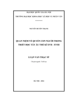 Luận văn thạc sĩ ussh quan niệm về quyền con người trong triết học tây âu thế kỷ xvii xviii