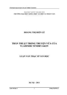 Luận văn thạc sĩ ussh trần thuật trong ba truyện vừa của vladimir tendryakov nguyệt thực sáu mươi ngọn nến đêm sau lễ ra trường