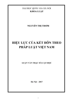 Luận văn thạc sĩ vnu ls hiệu lực của kết hôn theo pháp luật việt nam luân văn ths luật dân sự và tố tụng dân sự 60 38 01 03