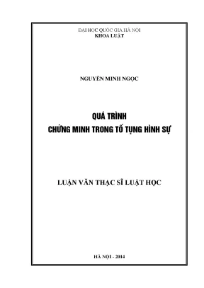 Luận văn thạc sĩ vnu ls quá trình chứng minh trong tố tụng hình sự