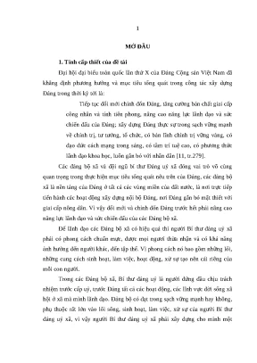 Luận văn thạc sĩ khct xây dựng phong cách người bí thư đảng uỷ xã ở huỵên quảng xương tỉnh thanh hoá trong giai đoạn hiện nay
