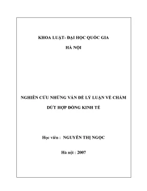 Luận văn thạc sĩ vnu ls nghiên cứu những vấn đề lý luận về chấm dứt hợp đồng kinh tế luận văn ths luật 60 38 50