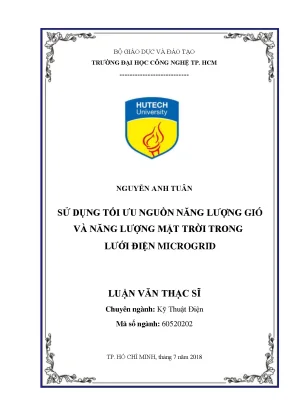 Luận văn thạc sĩ sử dụng tối ưu nguồn năng lượng gió và năng lượng mặt trời trong lưới điện microgrid
