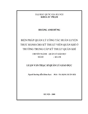 Luận văn thạc sĩ vnu ued biện pháp quản lý công tác huấn luyện thực hành cho kỹ thuật viên quân khí ở trường trung cấp kỹ thuật quân khí