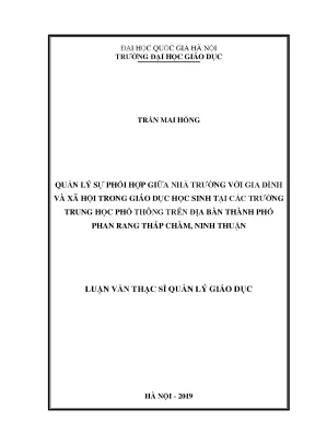 Luận văn thạc sĩ vnu ued quản lý sự phối hợp giữa nhà trường với gia đình và xã hội trong giáo dục học sinh tại các trường thpt trên địa bàn thành phố phan rang tháp chàm tỉnh ninh thuận