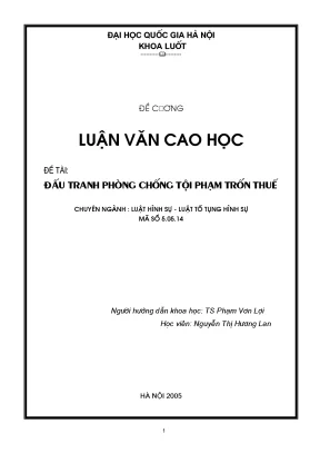 Luận văn thạc sĩ vnu ls đấu tranh phòng chống tội trốn thuế