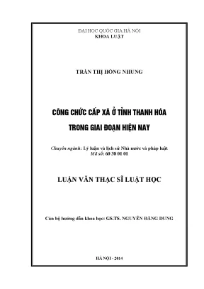 Luận văn thạc sĩ vnu ls công chức cấp xã ở tỉnh thanh hóa trong giai đoạn hiện nay
