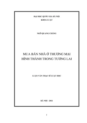 Luận văn thạc sĩ vnu ls mua bán nhà ở thương mại hình thành trong tương lai