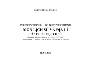 Chương trình giáo dục phổ thông môn lịch sử và địa lý cấp trung học cơ sở