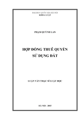Luận văn thạc sĩ vnu ls hợp đồng thuê quyền sử dụng đất