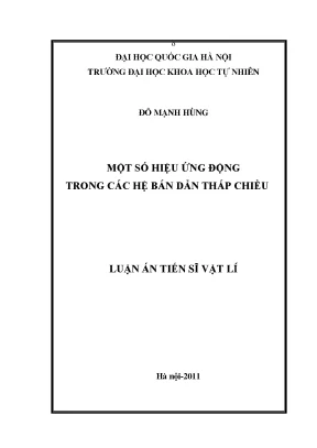 Luận án tiến sĩ hus một số hiệu ứng động trong các hệ bán dẫn thấp chiều