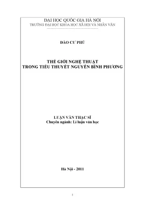 Luận văn thạc sĩ ussh thế giới nghệ thuật trong tiểu thuyết nguyễn bình phương